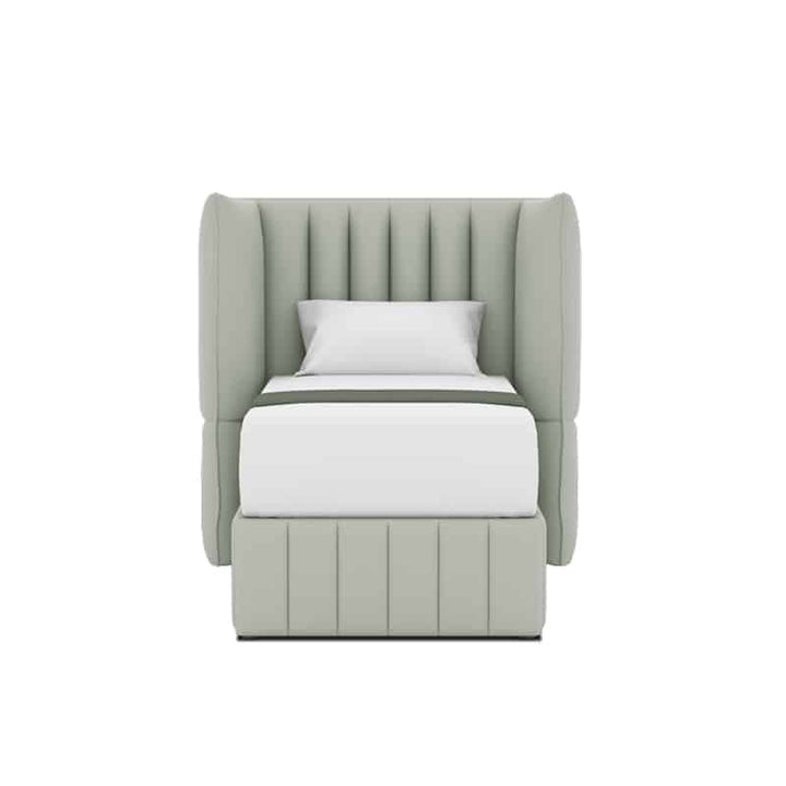 Le Karren Headboard + Le Lorren Bed Frame (Half Leather)
