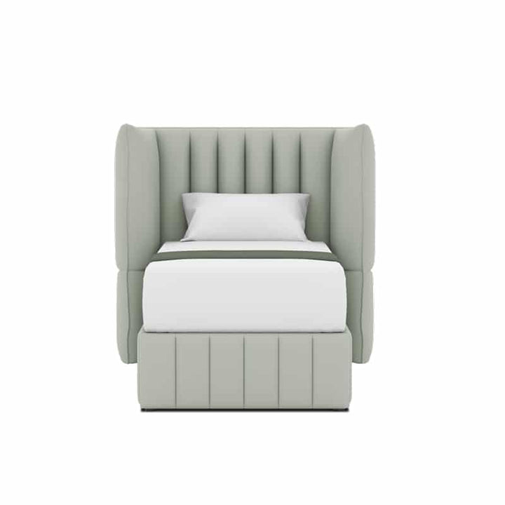 Le Karren Headboard + Le Lorren Bed Frame (Half Leather)