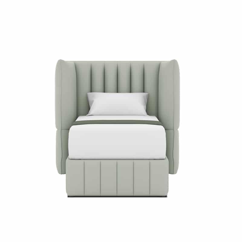 Le Karren Headboard + Le Lorren Bed Frame (Half Leather)