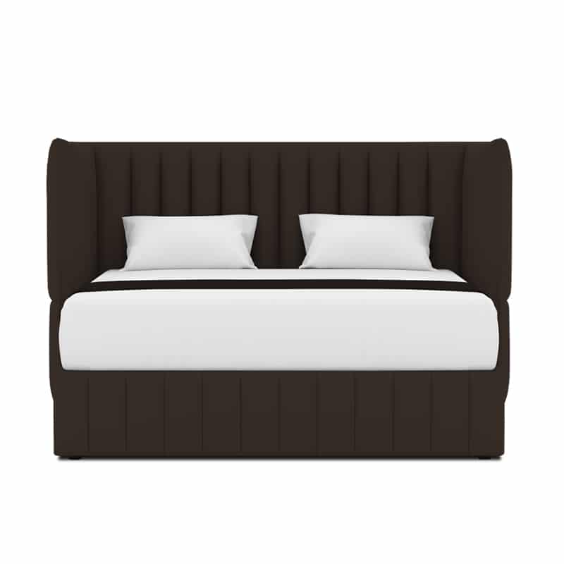 Le Karren Headboard + Le Lorren Bed Frame (Half Leather)