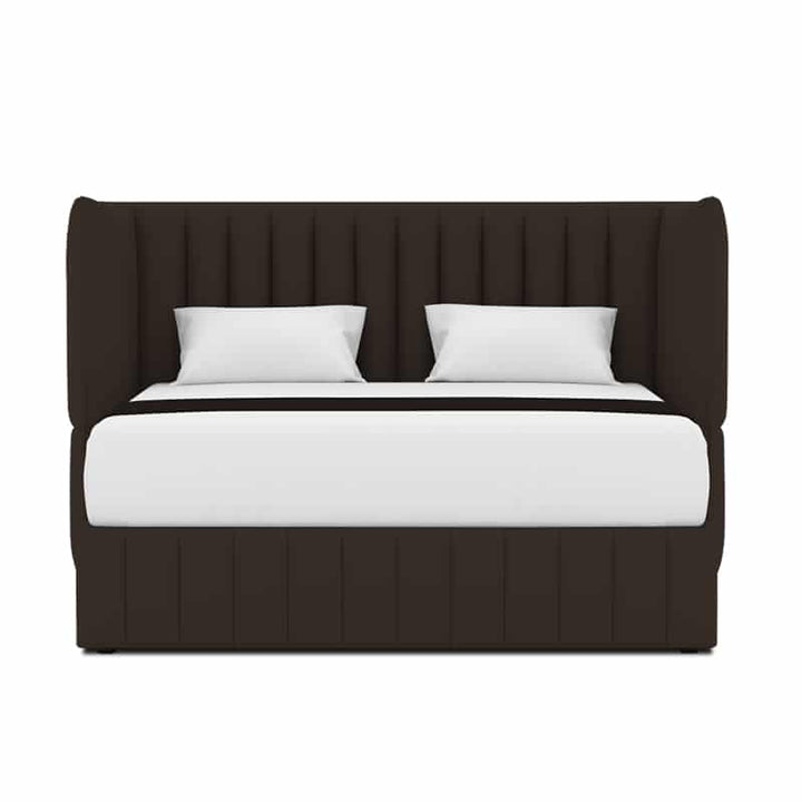 Le Karren Headboard + Le Lorren Bed Frame (Half Leather)