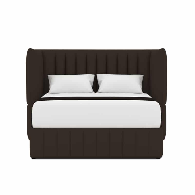 Le Karren Headboard + Le Lorren Bed Frame (Half Leather)