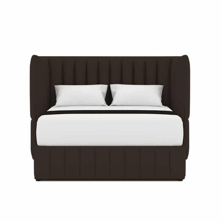 Le Karren Headboard + Le Lorren Bed Frame (Half Leather)