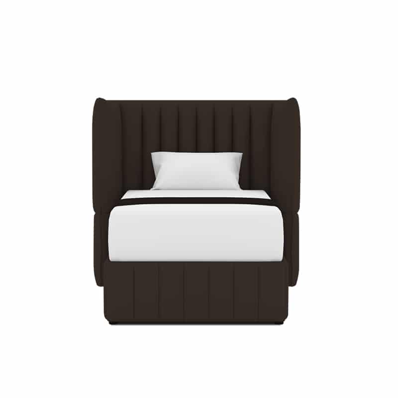 Le Karren Headboard + Le Lorren Bed Frame (Half Leather)