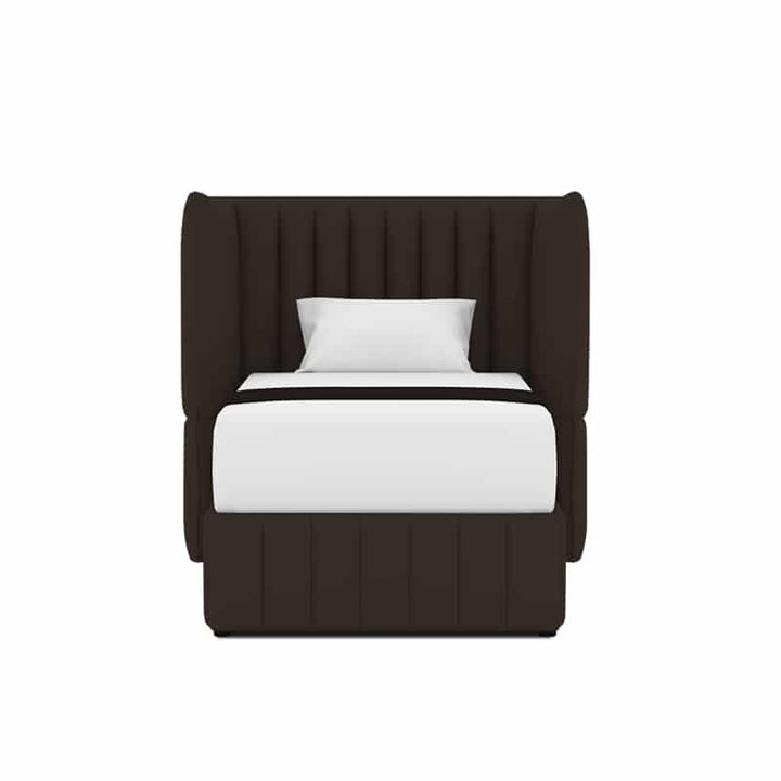 Le Karren Headboard + Le Lorren Bed Frame (Half Leather)