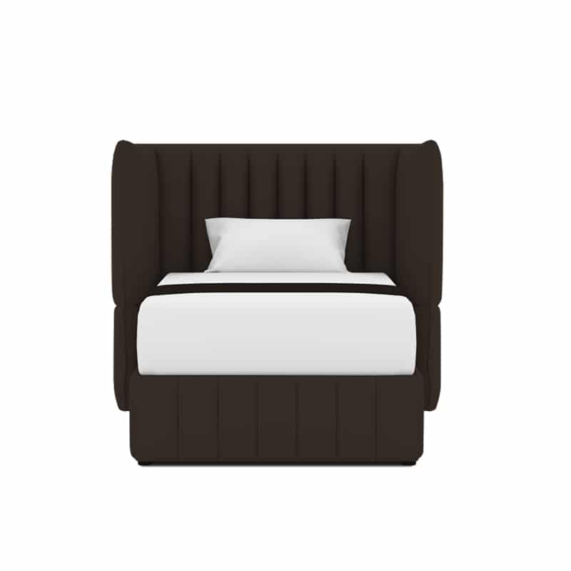 Le Karren Headboard + Le Lorren Bed Frame (Half Leather)