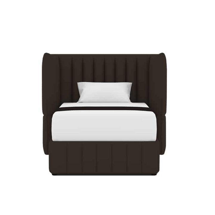 Le Karren Headboard + Le Lorren Bed Frame (Half Leather)