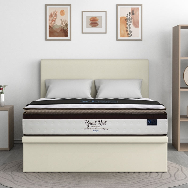 Great Rest 11” Pocketed Spring Mattress + Alpha Storage Bed (Package)