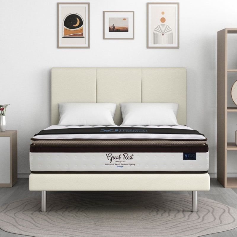 Great Rest 11” Pocketed Spring Mattress + Romeo Bed Frame (Package)