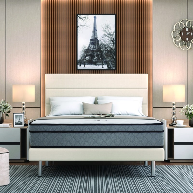 Ortho Luxury 11” Pocketed Spring Mattress + Day Angel Bed Frame (Package)