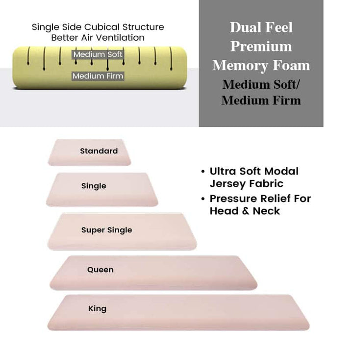 Meralyn Memory Foam Long Pillow