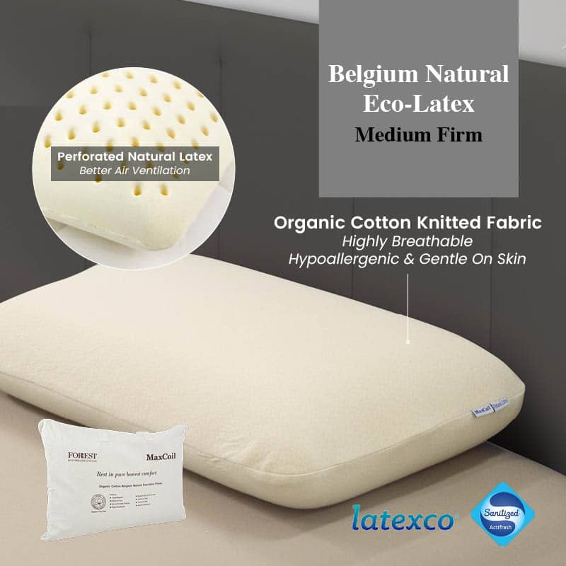 Organic Cotton Belgium Natural Latex Pillow