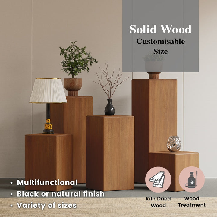 Mu Wood Stool / Side Table W300mm - Mahogany (5 Sizes) Customisable size