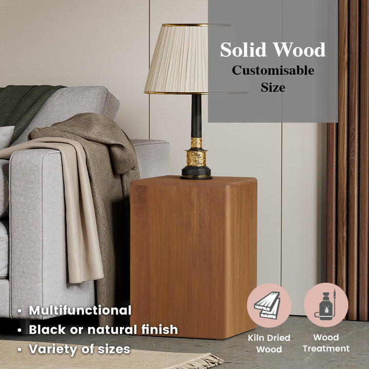 Mu Wood Stool / Side Table W350mm - Mahogany (5 Sizes) Customisable size