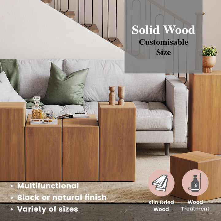Mu Wood Stool / Side Table W400mm - Mahogany (5 Sizes) Customisable size