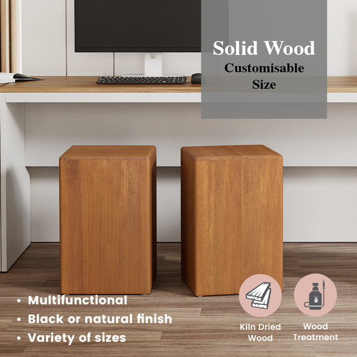 Mu Wood Stool / Side Table W450mm - Mahogany (5 Sizes) Customisable size