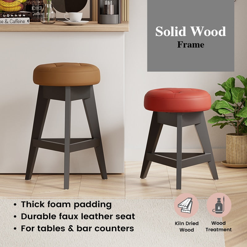 Stoosy Wood Stool | Chic Bar Stool | 2 Heights – Mattress International