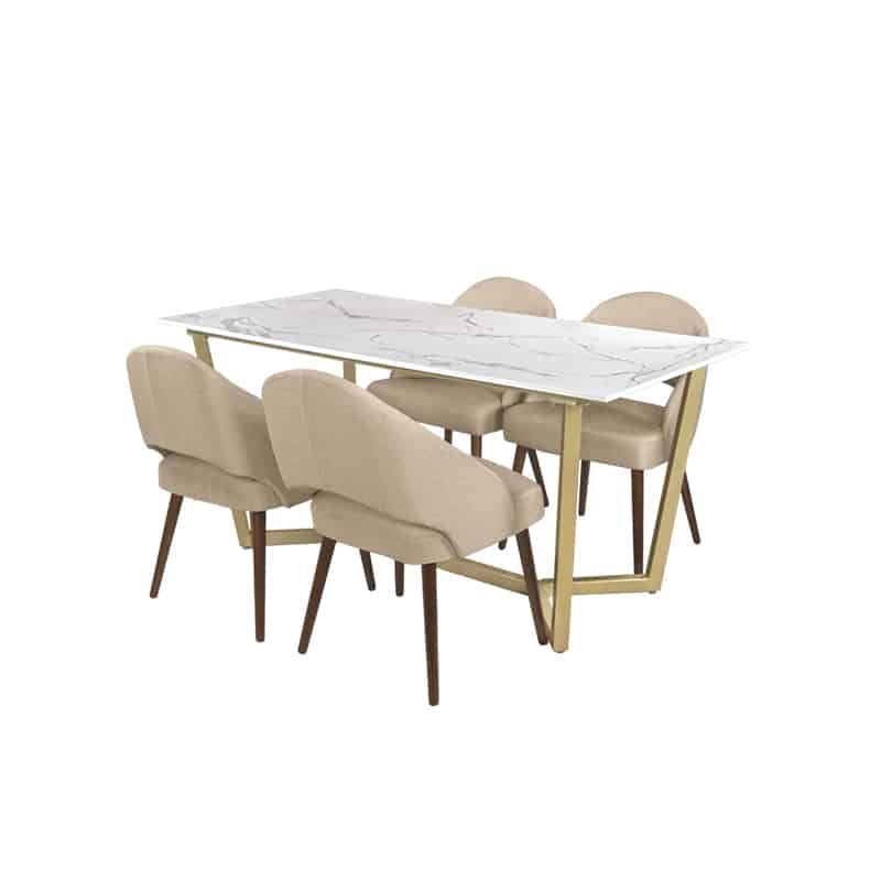 Marcy Table + Chairs (1 + 4 Dining Set)