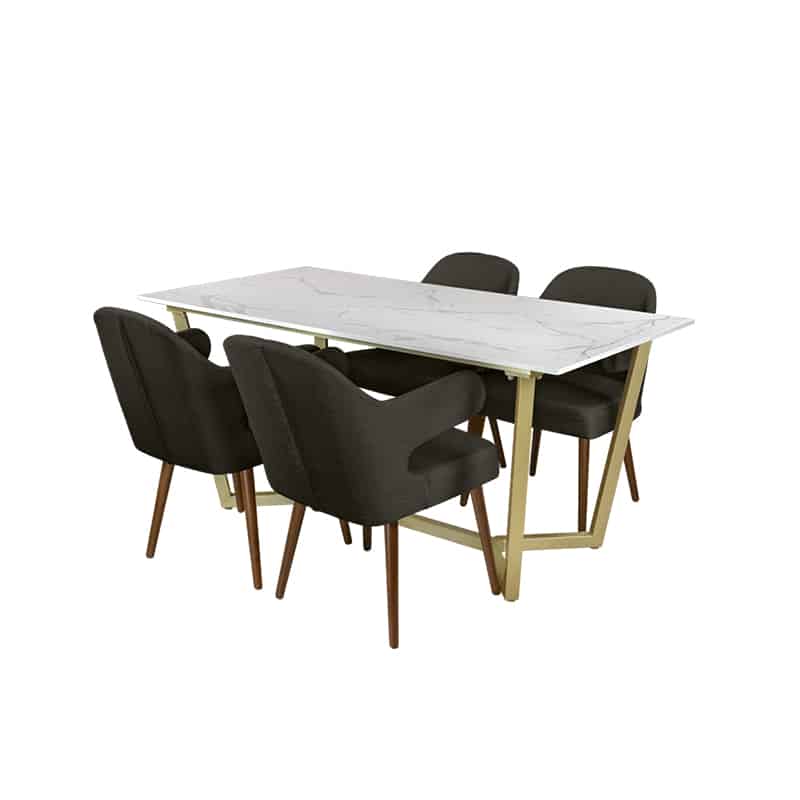 Marcy Table + Chairs (1 + 4 Dining Set)