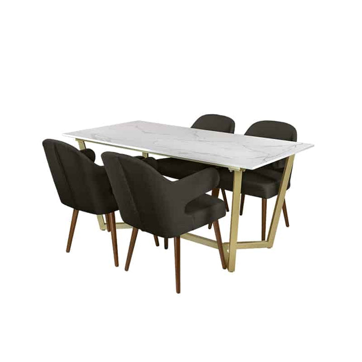 Marcy Table + Chairs (1 + 4 Dining Set)