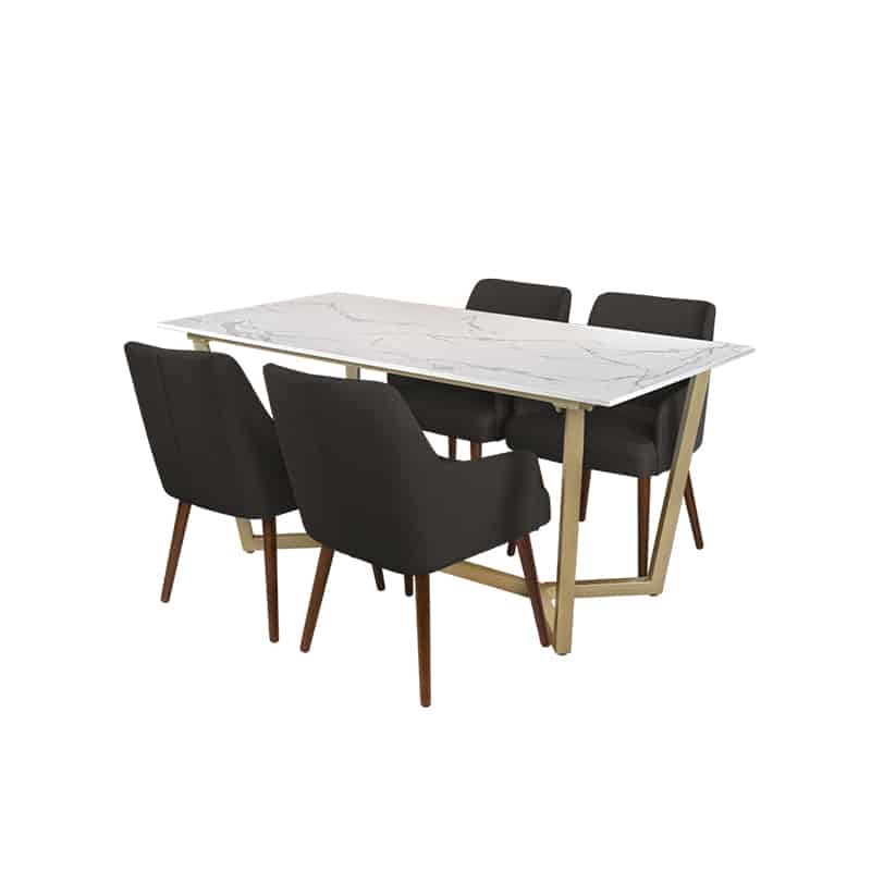 Marcy Table + Chairs (1 + 4 Dining Set)