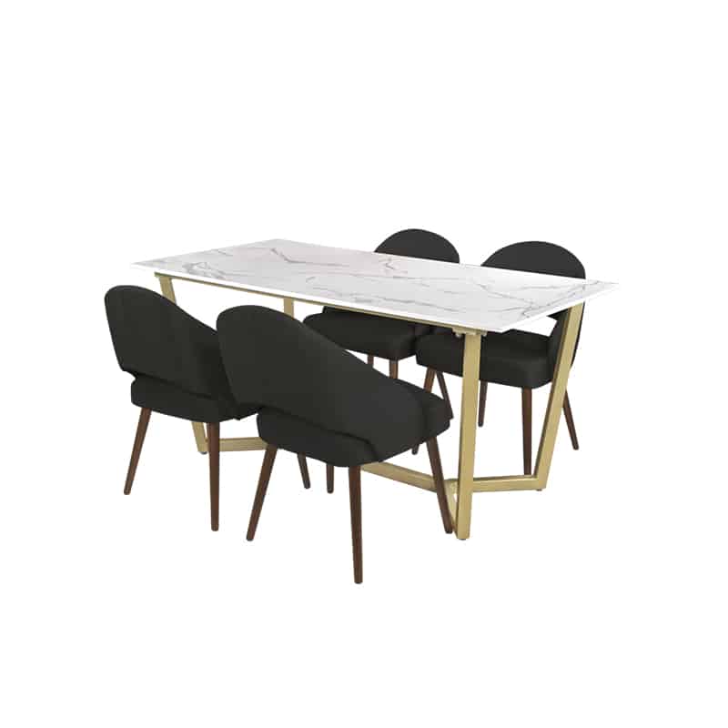Marcy Table + Chairs (1 + 4 Dining Set)