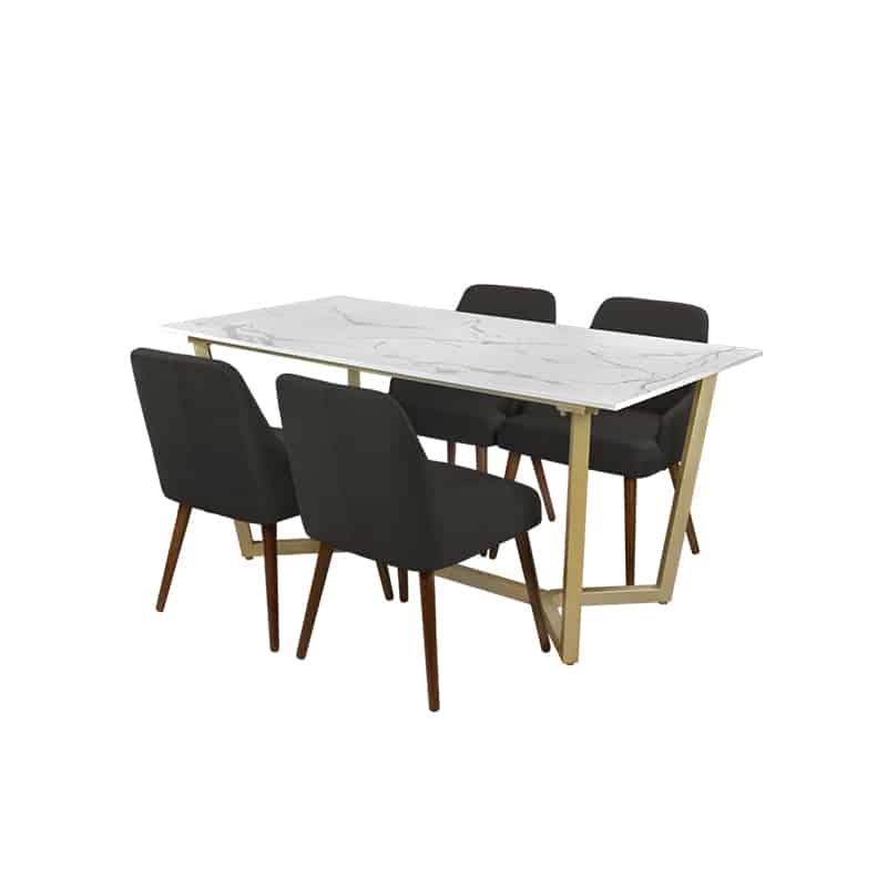 Marcy Table + Chairs (1 + 4 Dining Set)