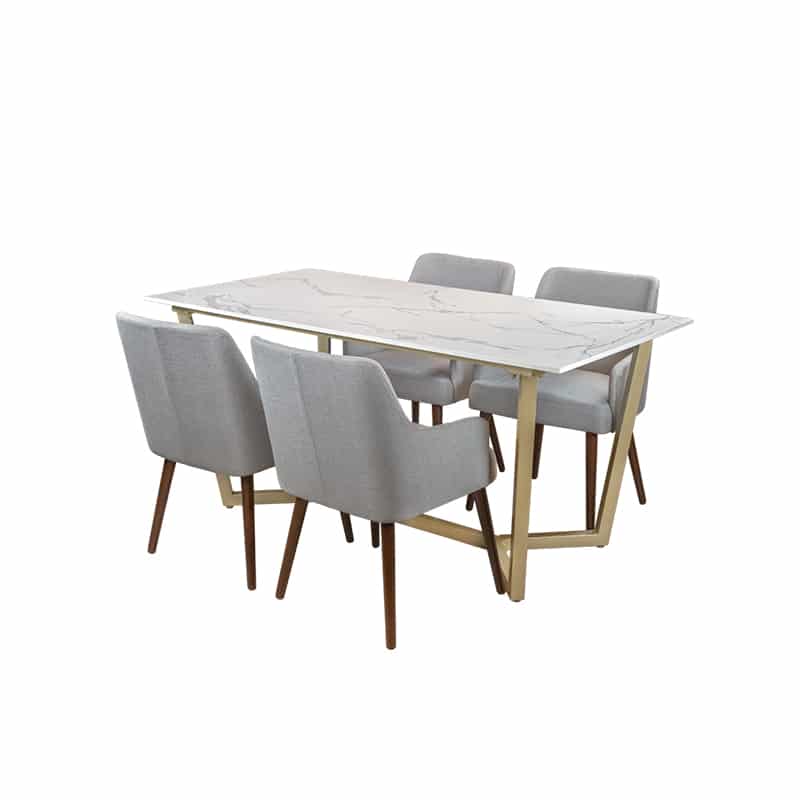 Marcy Table + Chairs (1 + 4 Dining Set)