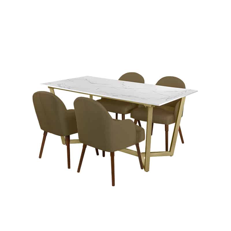 Marcy Table + Chairs (1 + 4 Dining Set)