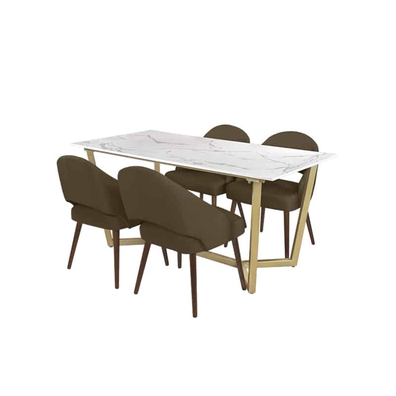 Marcy Table + Chairs (1 + 4 Dining Set)
