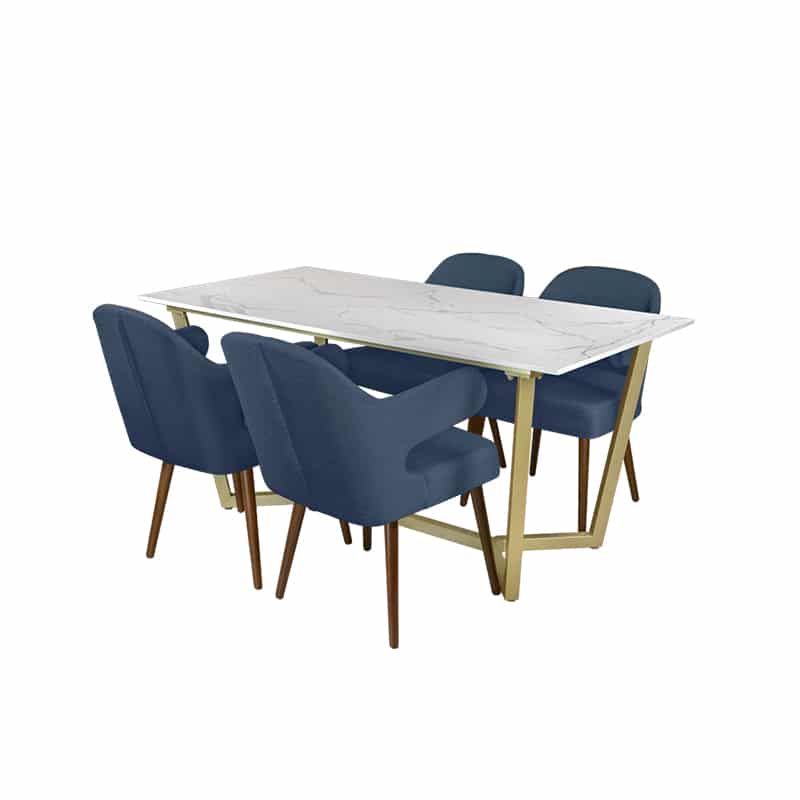 Marcy Table + Chairs (1 + 4 Dining Set)