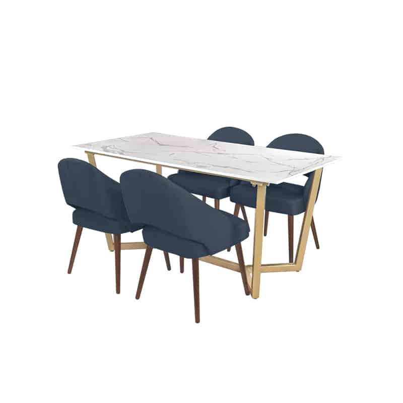 Marcy Table + Chairs (1 + 4 Dining Set)