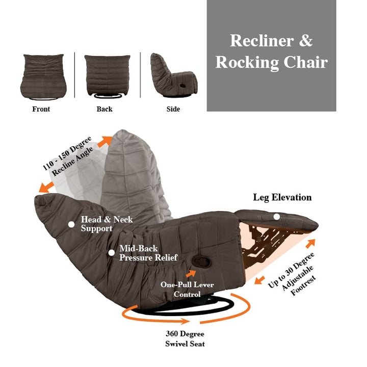 Della Caterpillar Rocking Recliner