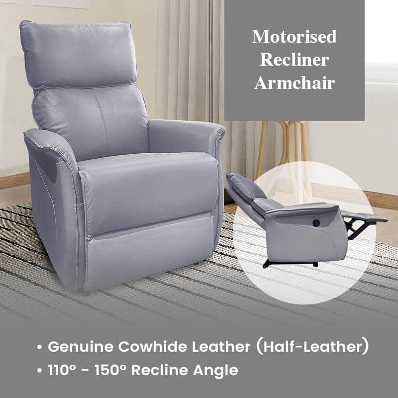 Lowee Motorised Recliner Armchair (Half Leather)
