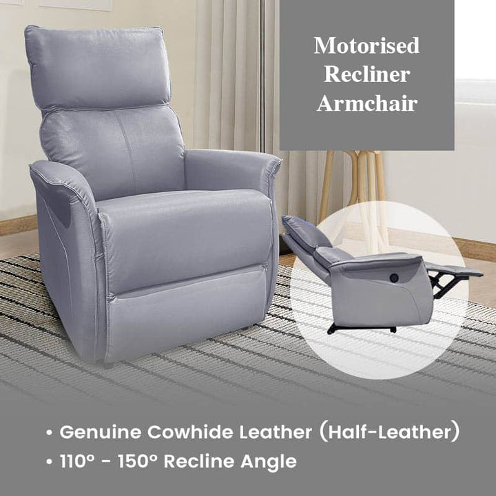 Lowee Motorised Recliner Armchair (Half Leather)