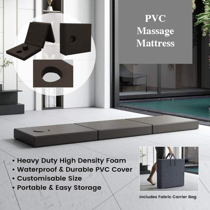Margo 3'' Foldable PVC Massage Mattress (Extra Firm/Waterproof/Heavy Duty/Customisable Size)