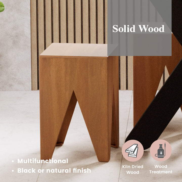 Peggy Wood Stool / Side Table - Mahogany