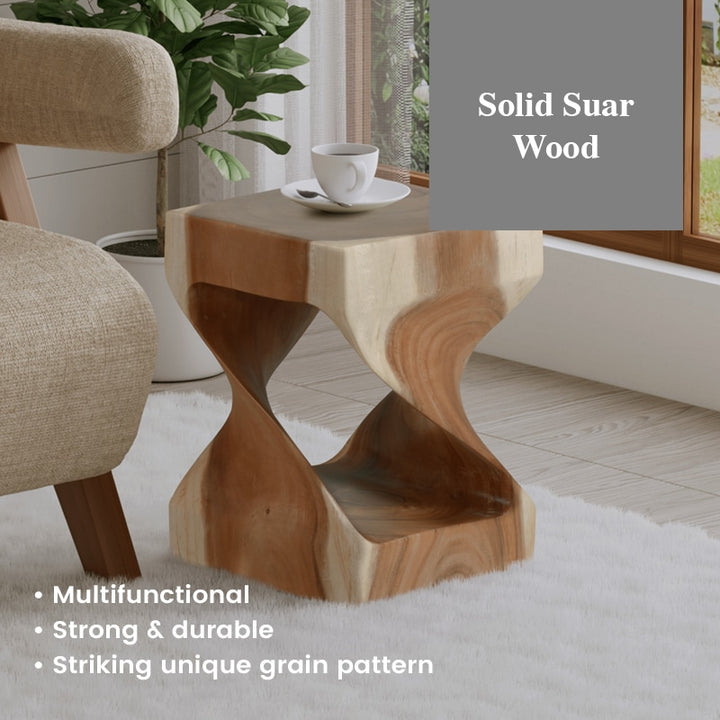 Shana Suar Wood Stool/Side Table