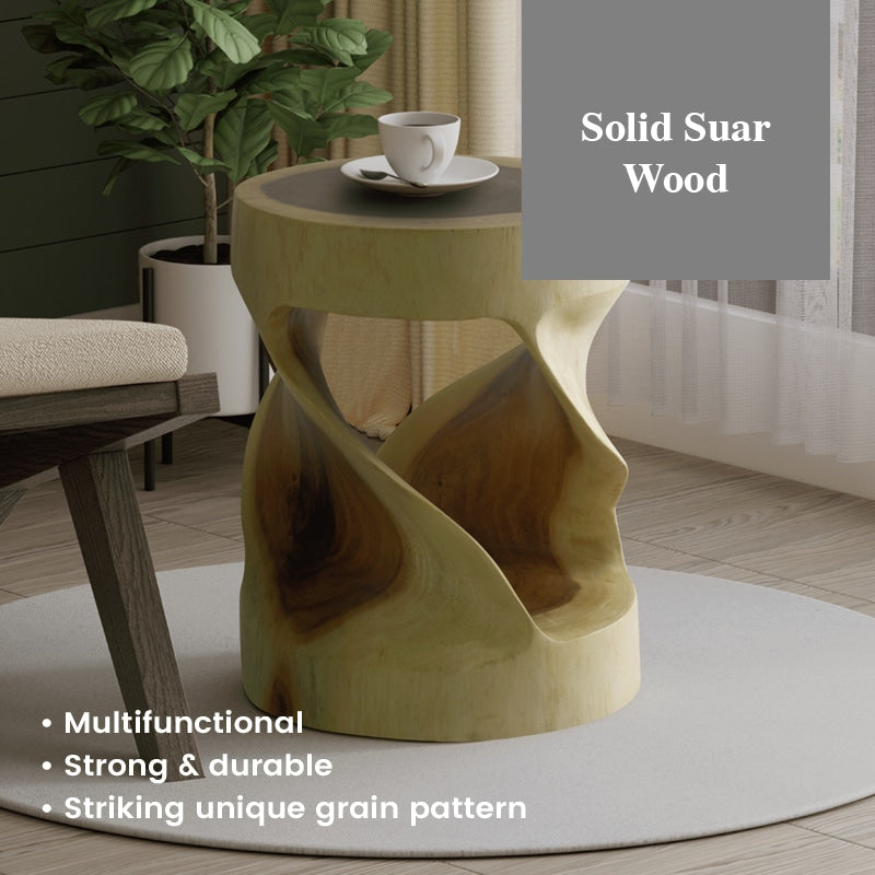 Sharina Suar Wood Stool Side Table