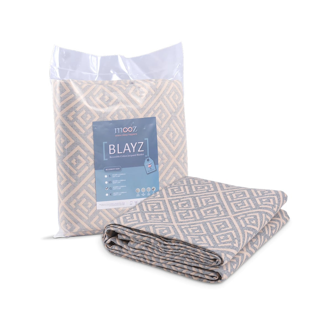 Blayz Reversible Cotton Jacquard Blanket