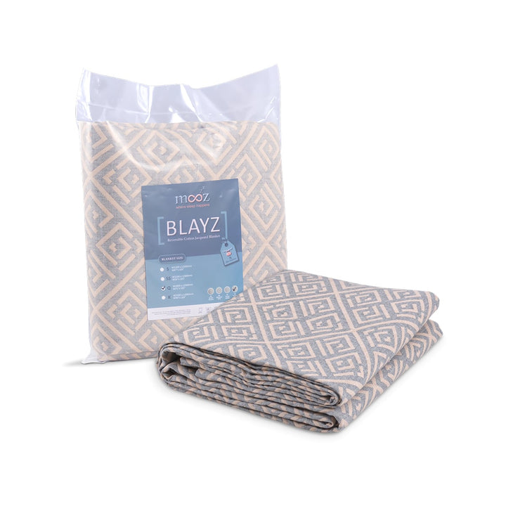 Blayz Reversible Cotton Jacquard Blanket
