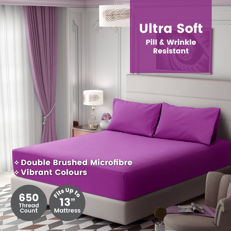 Vibrance Microfibre Fitted Bedsheet Set