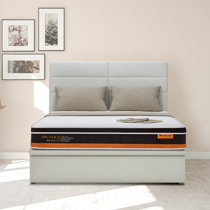 Orange Beauty 11.5" Pocketed Spring Mattress + Ezra Storage Bed (Package)