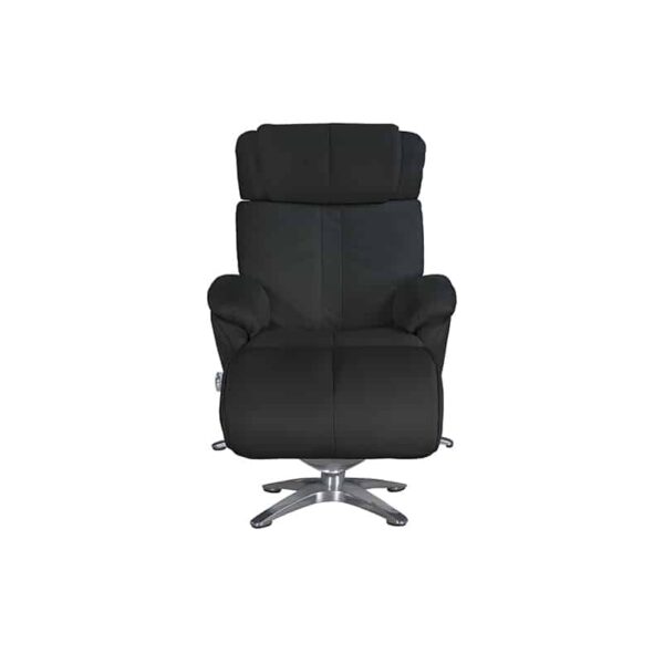 816E Alpha Full Leather Recliner Armchair with Footstool (Display Set - Black)