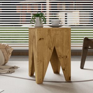 Side Table Wood Stool Natural